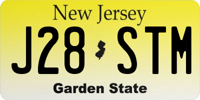 NJ license plate J28STM