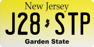 NJ license plate J28STP