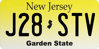 NJ license plate J28STV
