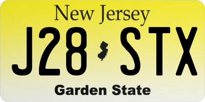 NJ license plate J28STX