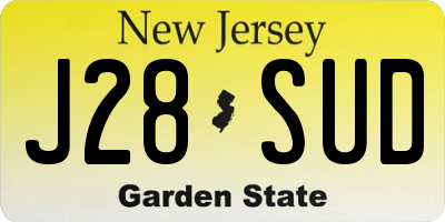 NJ license plate J28SUD