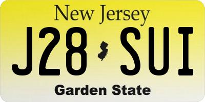 NJ license plate J28SUI