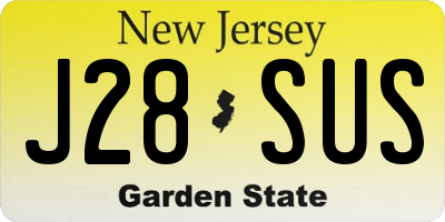 NJ license plate J28SUS