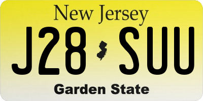NJ license plate J28SUU