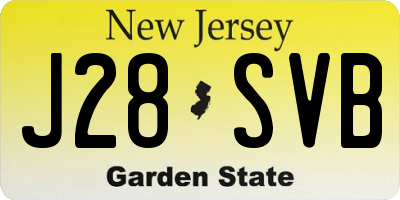 NJ license plate J28SVB