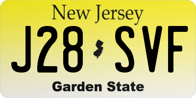 NJ license plate J28SVF