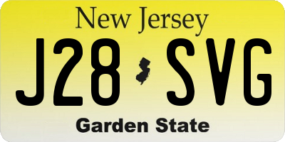 NJ license plate J28SVG
