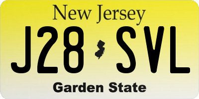 NJ license plate J28SVL