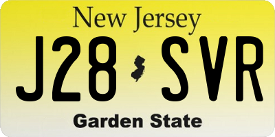 NJ license plate J28SVR