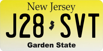 NJ license plate J28SVT