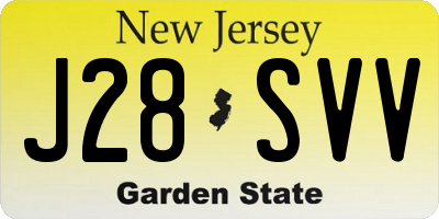 NJ license plate J28SVV