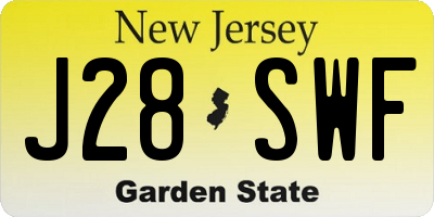NJ license plate J28SWF