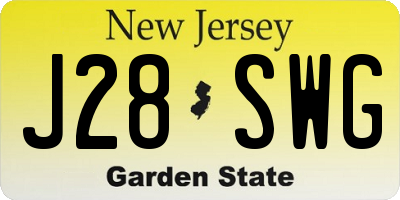 NJ license plate J28SWG