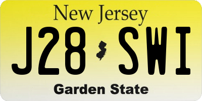 NJ license plate J28SWI