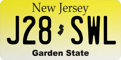 NJ license plate J28SWL