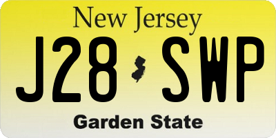 NJ license plate J28SWP