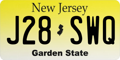 NJ license plate J28SWQ