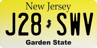 NJ license plate J28SWV