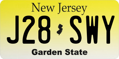 NJ license plate J28SWY