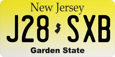 NJ license plate J28SXB