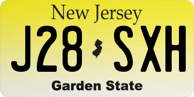 NJ license plate J28SXH