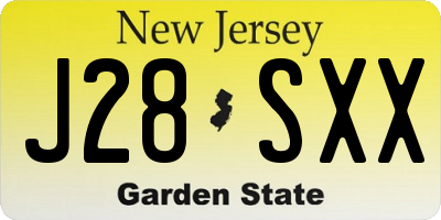NJ license plate J28SXX