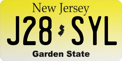 NJ license plate J28SYL