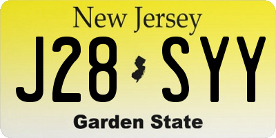 NJ license plate J28SYY
