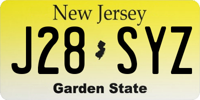 NJ license plate J28SYZ