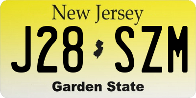 NJ license plate J28SZM