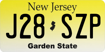 NJ license plate J28SZP