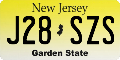 NJ license plate J28SZS