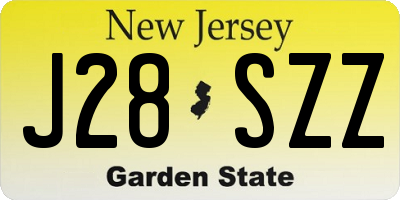 NJ license plate J28SZZ