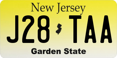 NJ license plate J28TAA