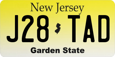 NJ license plate J28TAD