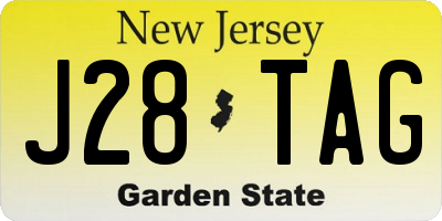 NJ license plate J28TAG