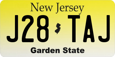 NJ license plate J28TAJ