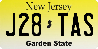 NJ license plate J28TAS