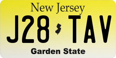 NJ license plate J28TAV