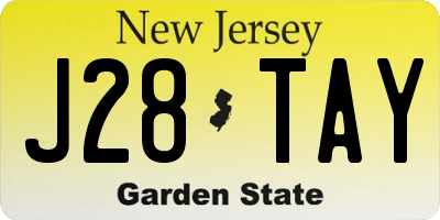 NJ license plate J28TAY
