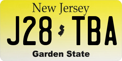 NJ license plate J28TBA