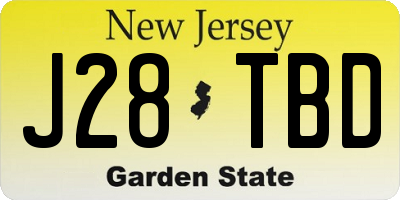 NJ license plate J28TBD