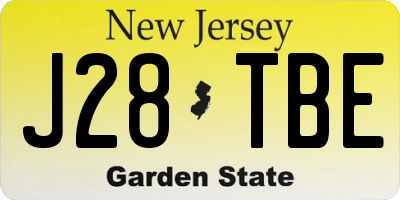 NJ license plate J28TBE