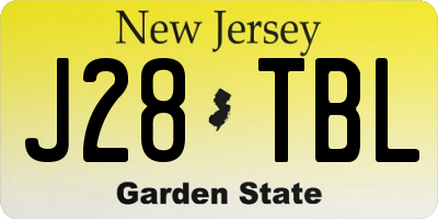 NJ license plate J28TBL