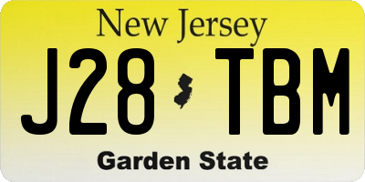 NJ license plate J28TBM