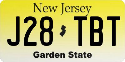 NJ license plate J28TBT