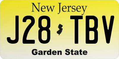 NJ license plate J28TBV