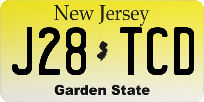 NJ license plate J28TCD