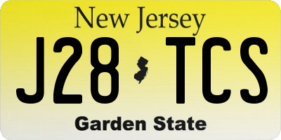 NJ license plate J28TCS
