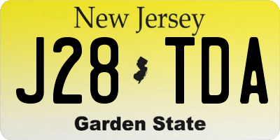 NJ license plate J28TDA